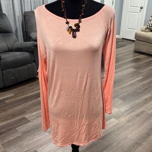 Go Couture Peach Long Sleeve Tunic
